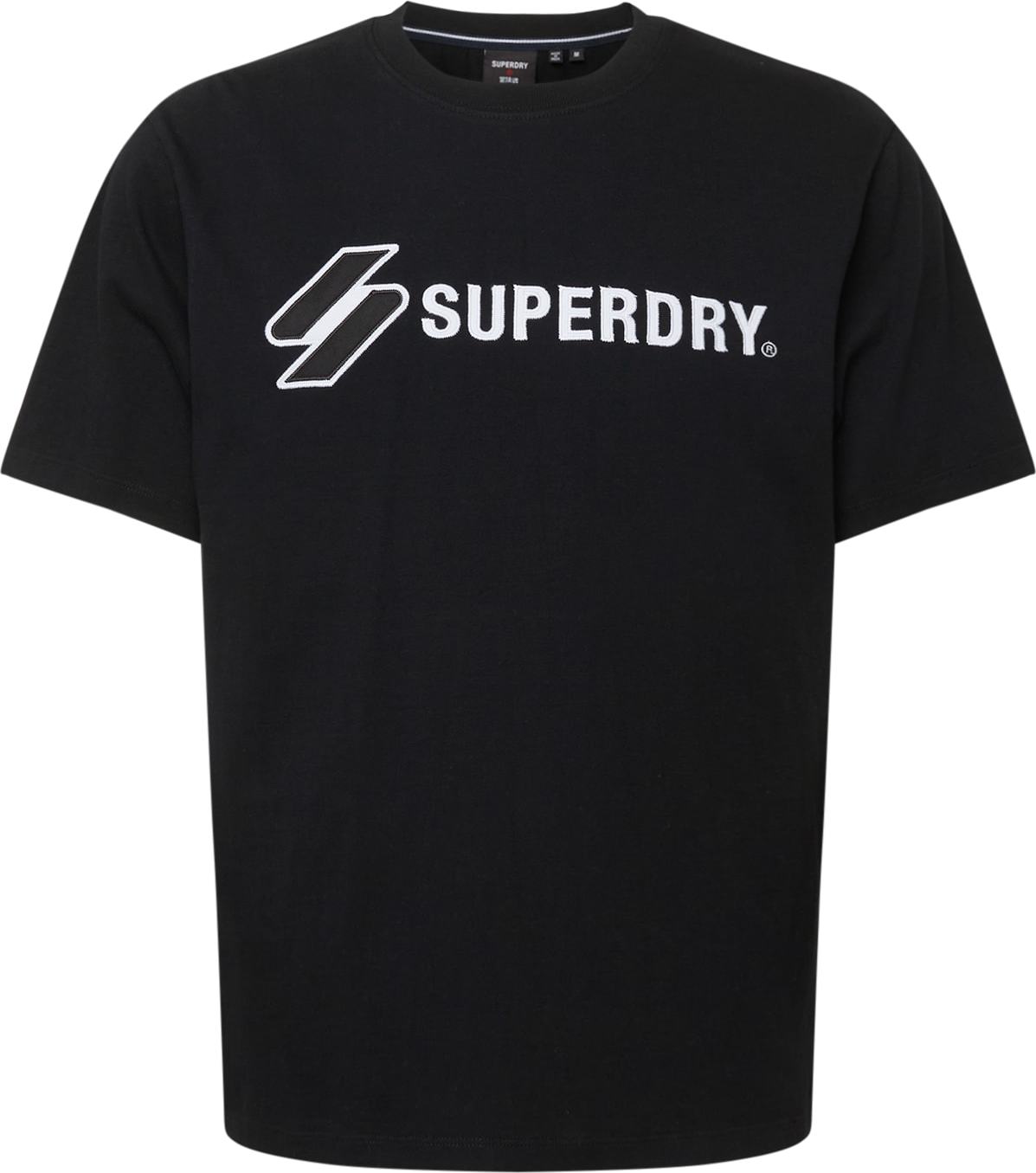 Superdry Tričko černá / bílá