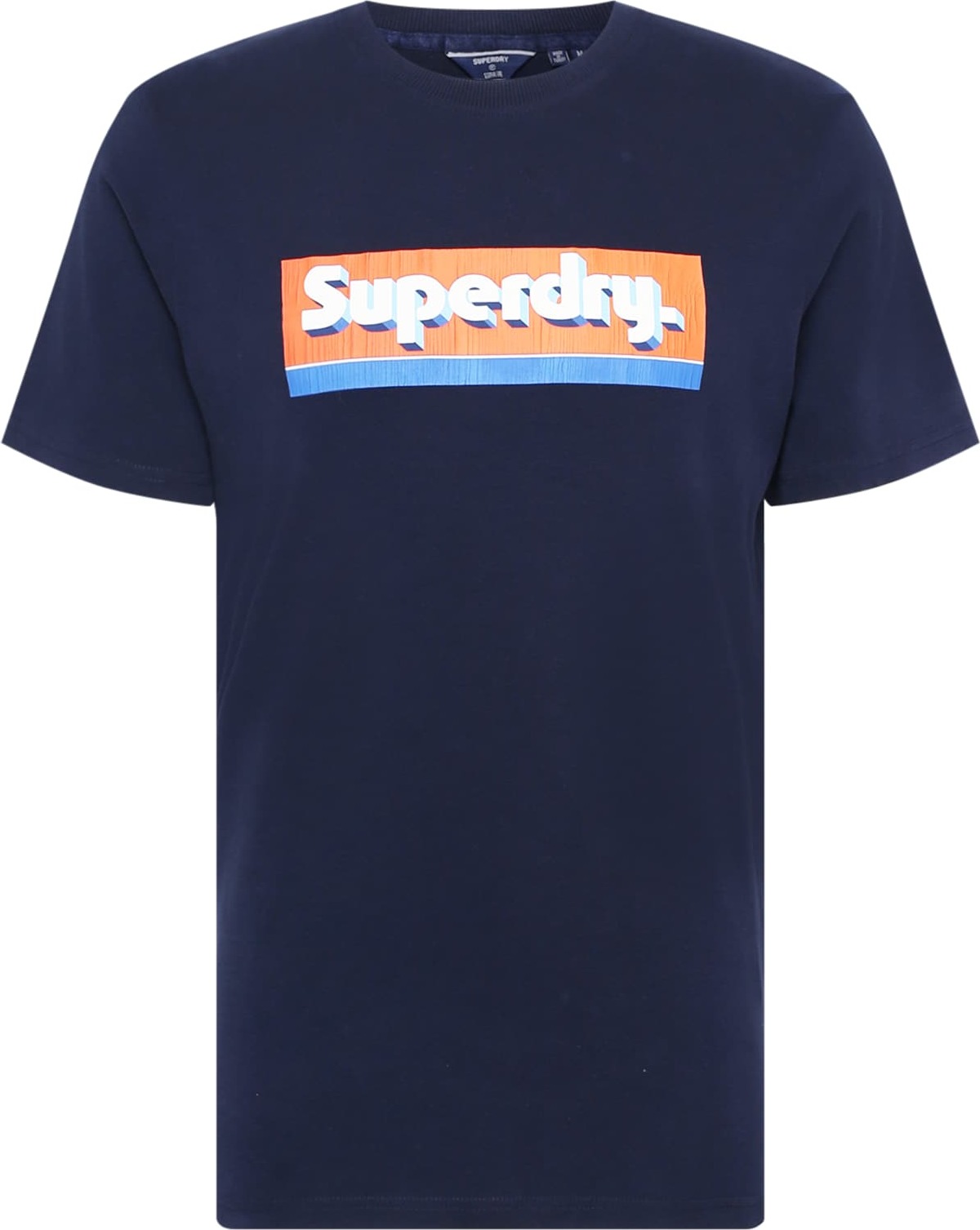 Superdry Tričko modrá / marine modrá / oranžová / bílá