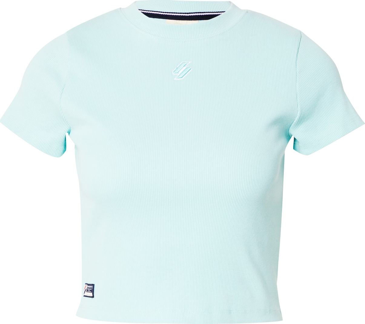 Superdry Tričko tyrkysová / bílá