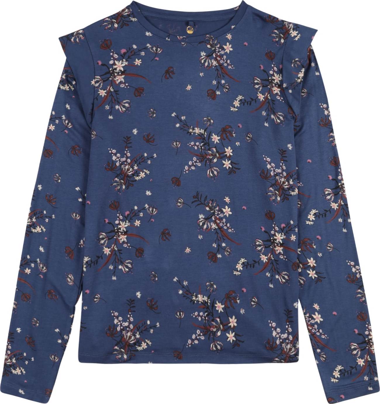 The New Tričko 'DINA' indigo / hnědá / pastelově růžová / bílá