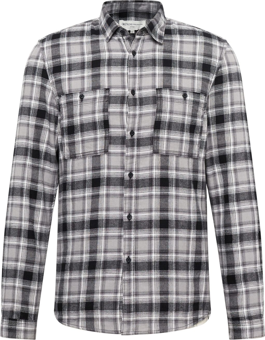 TOM TAILOR DENIM Košile kouřově šedá / černá / bílá