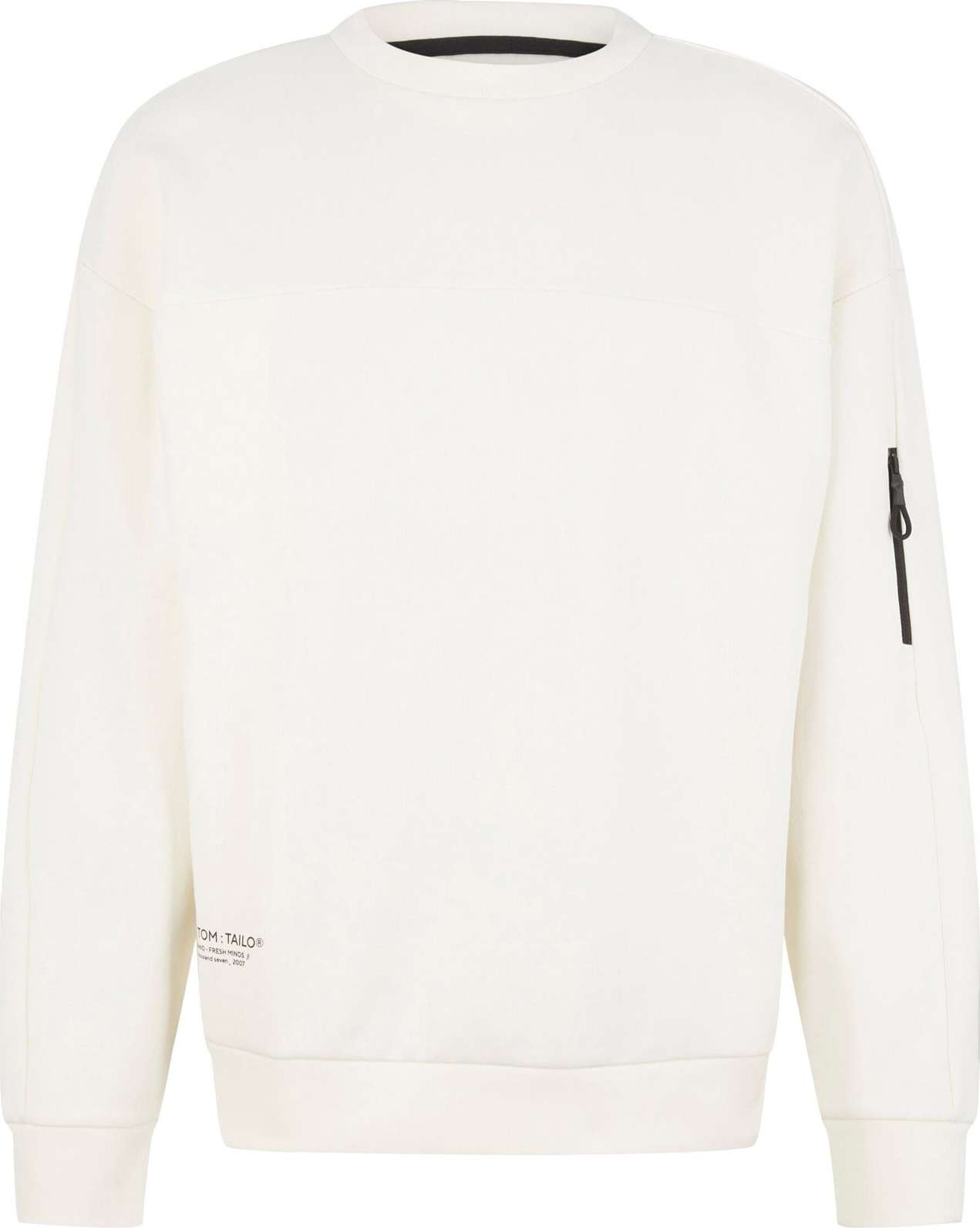 TOM TAILOR DENIM Mikina barva bílé vlny