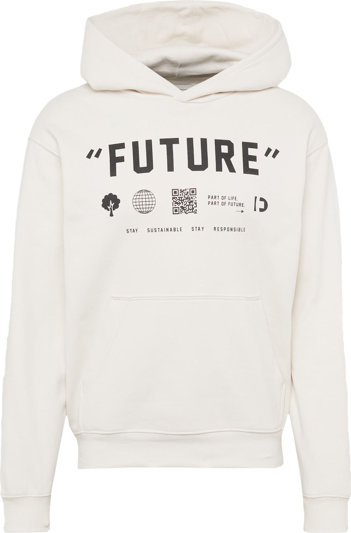 TOM TAILOR DENIM Mikina béžová / černá