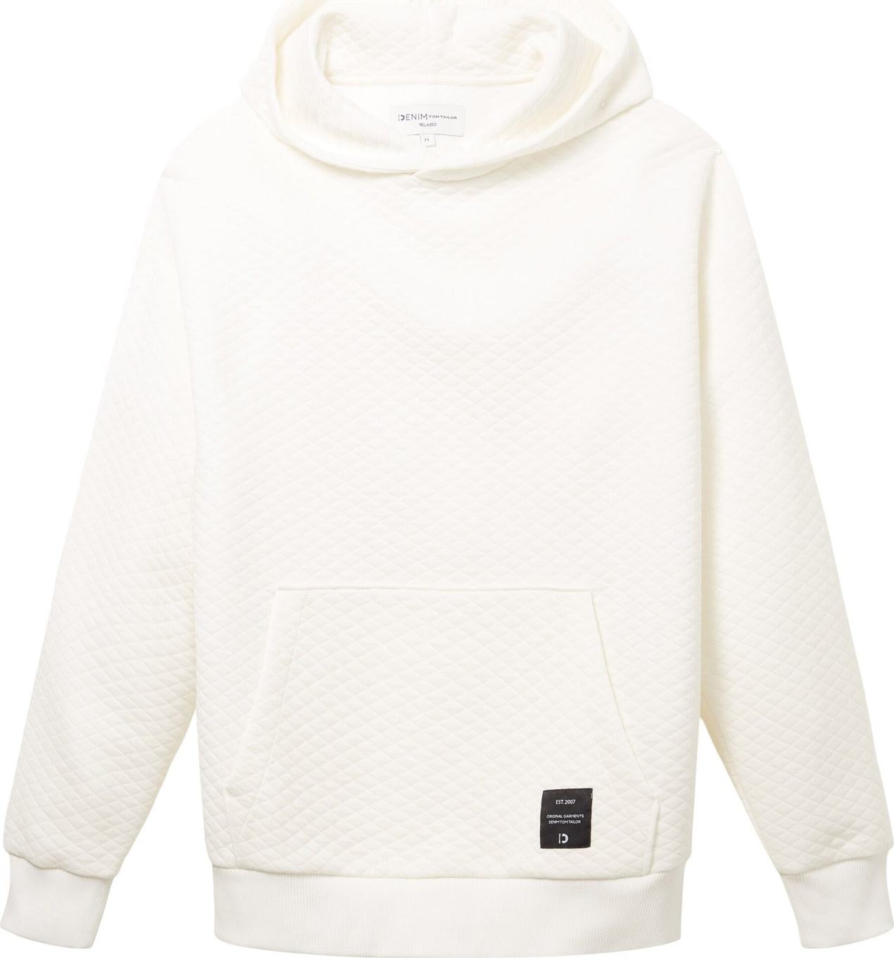 TOM TAILOR DENIM Mikina černá / barva bílé vlny