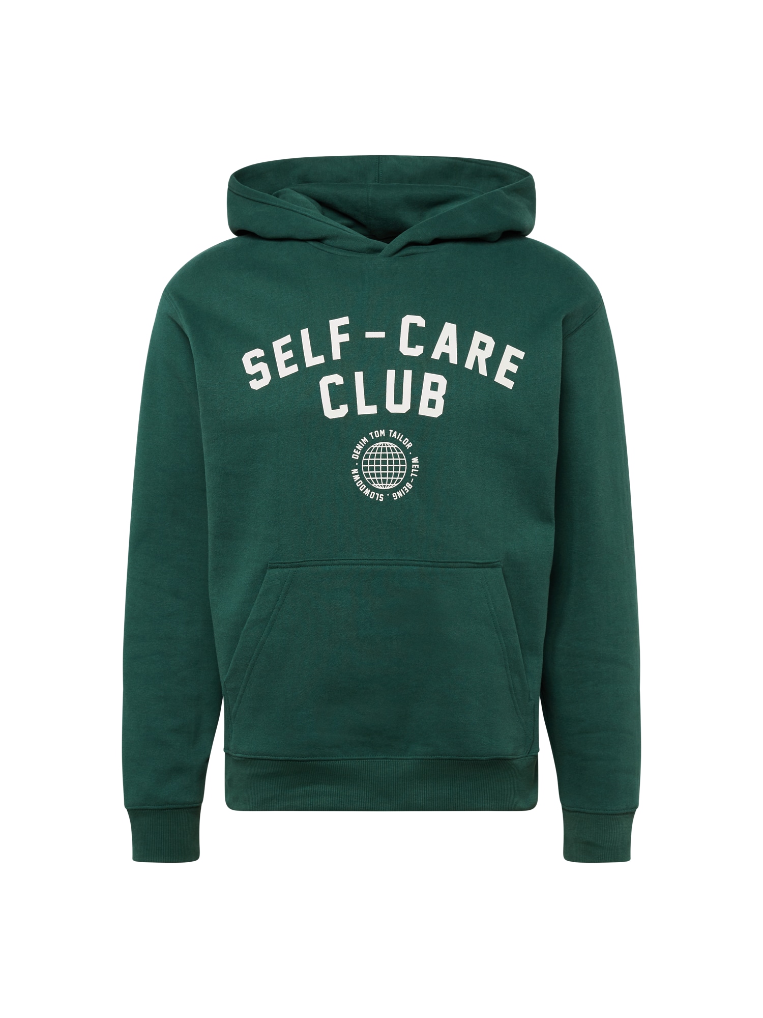 TOM TAILOR DENIM Mikina smaragdová / bílá