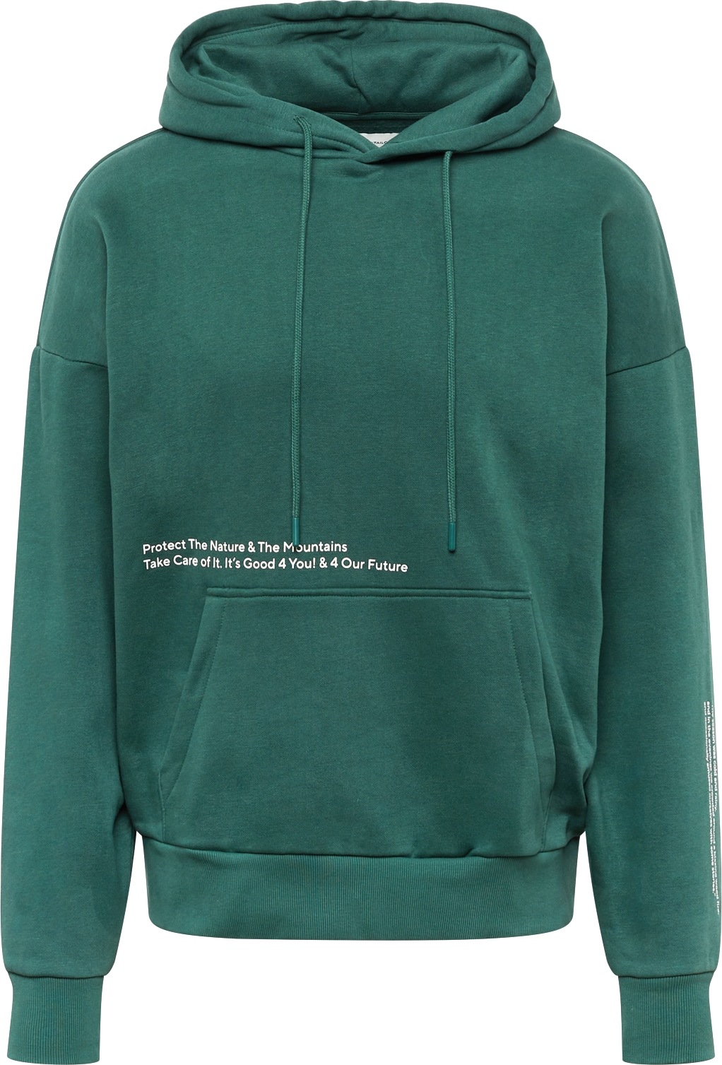 TOM TAILOR DENIM Mikina tmavě zelená / bílá