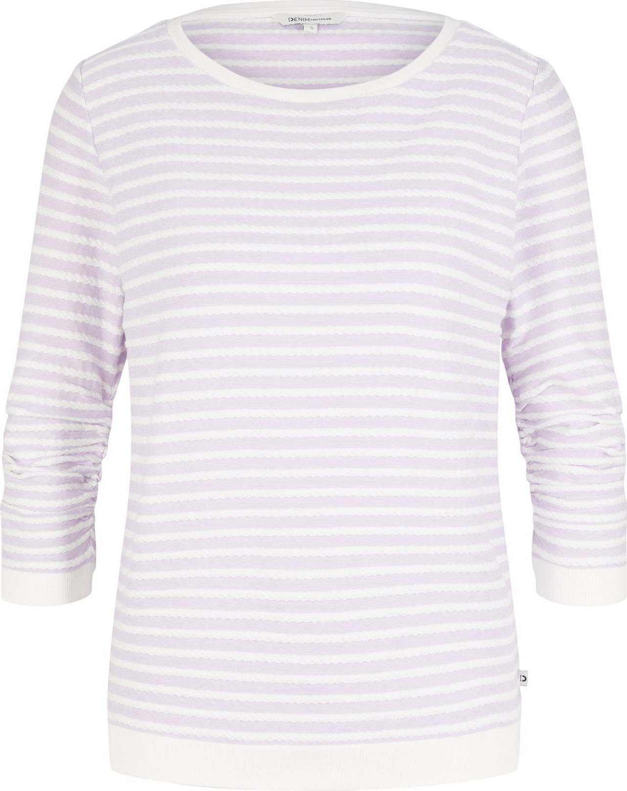 TOM TAILOR DENIM Mikina šeříková / bílá