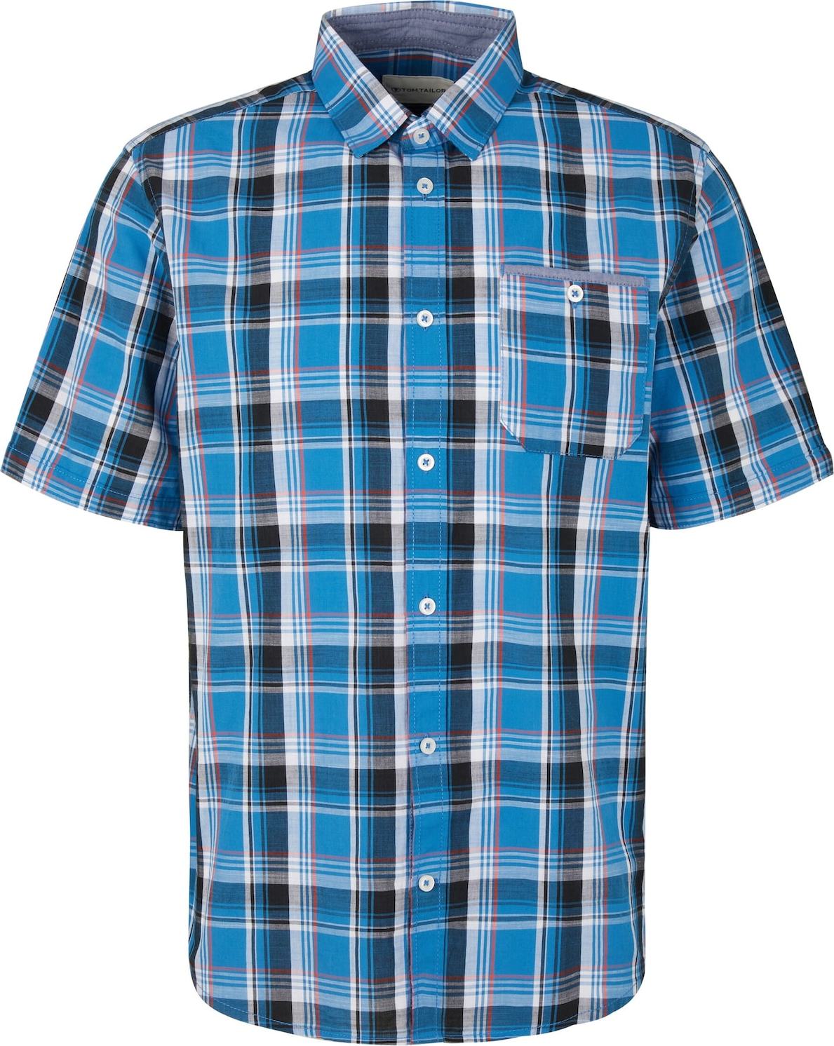 TOM TAILOR Košile modrá / námořnická modř / tmavě červená / bílá