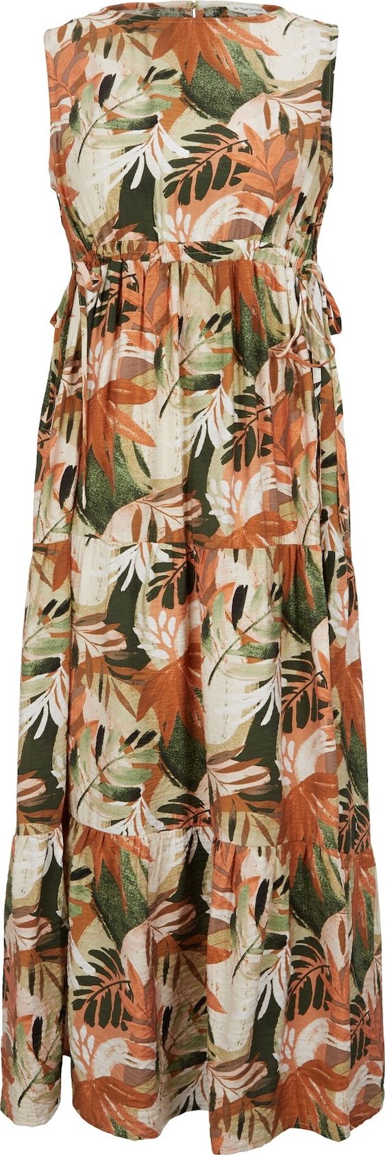 TOM TAILOR Letní šaty tělová / světle hnědá / zelená / světle zelená