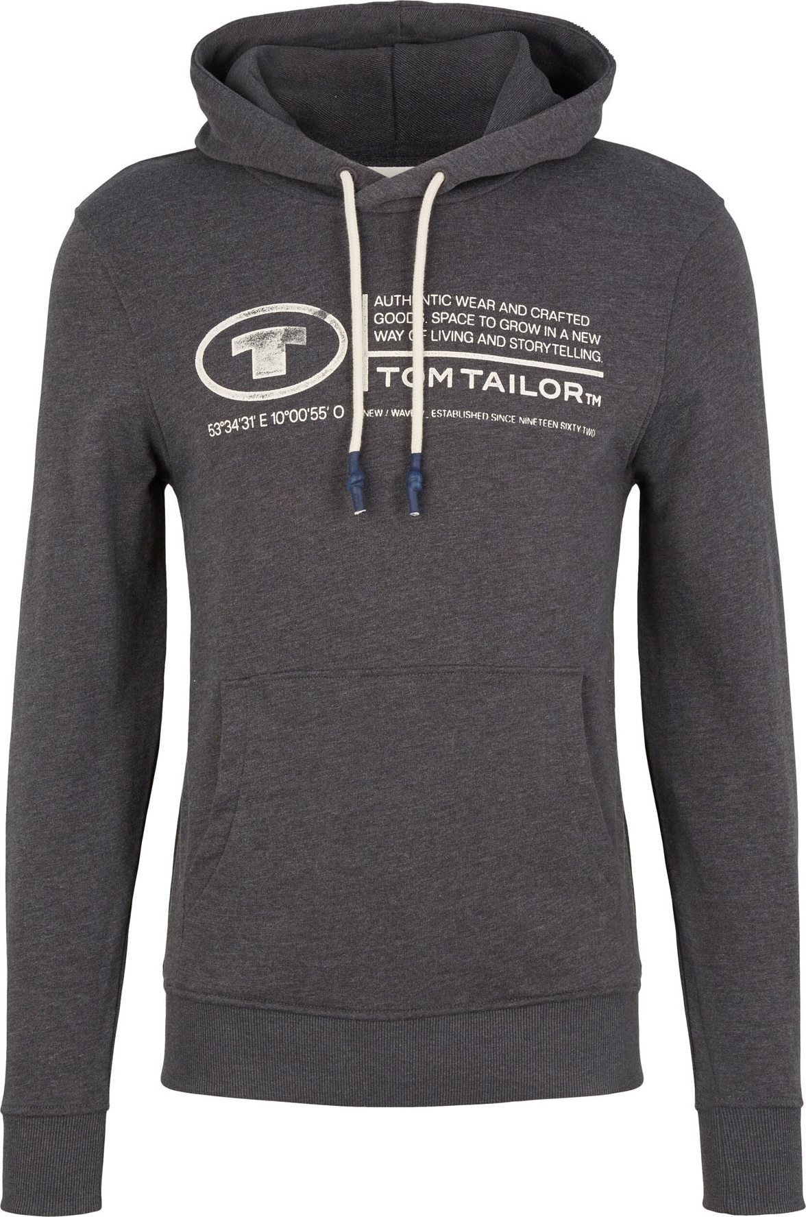 TOM TAILOR Mikina antracitová / bílá