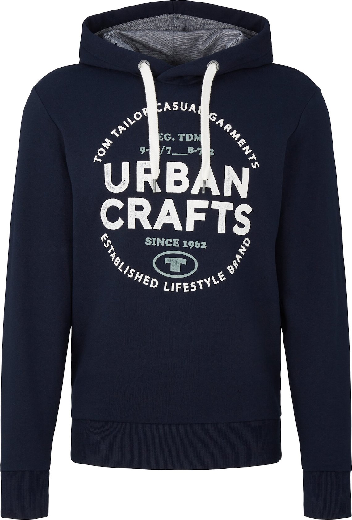 TOM TAILOR Mikina námořnická modř / pastelově zelená / bílá