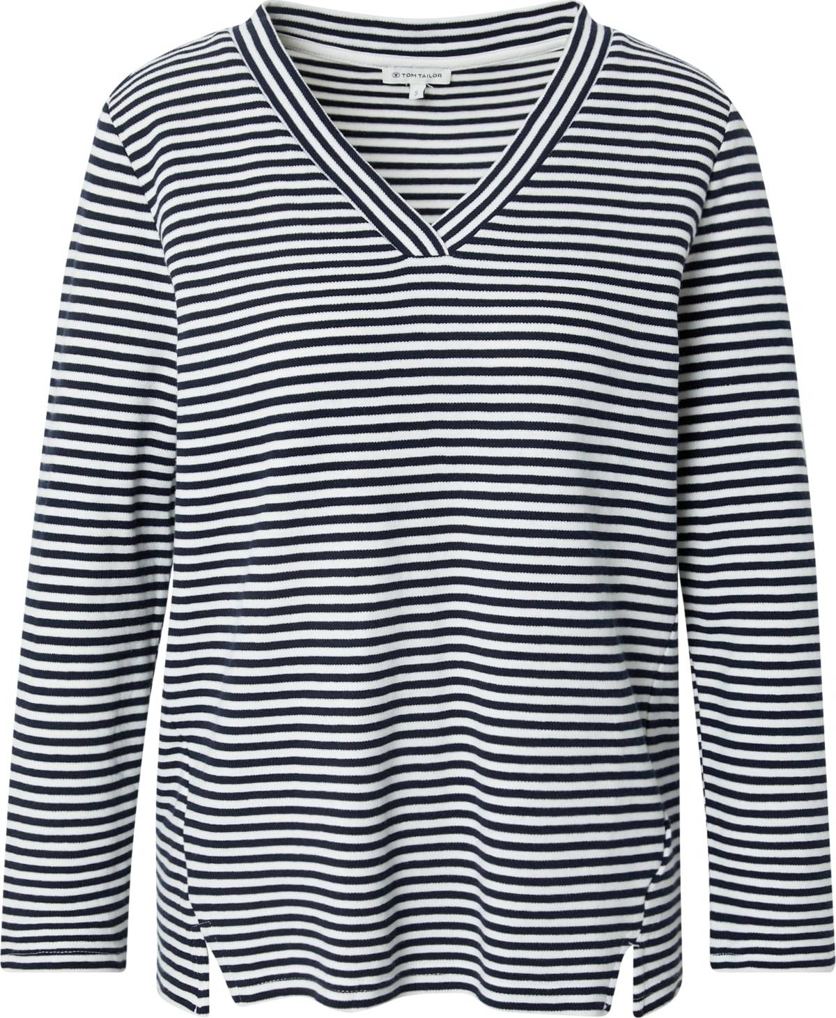 TOM TAILOR Mikina noční modrá / bílá