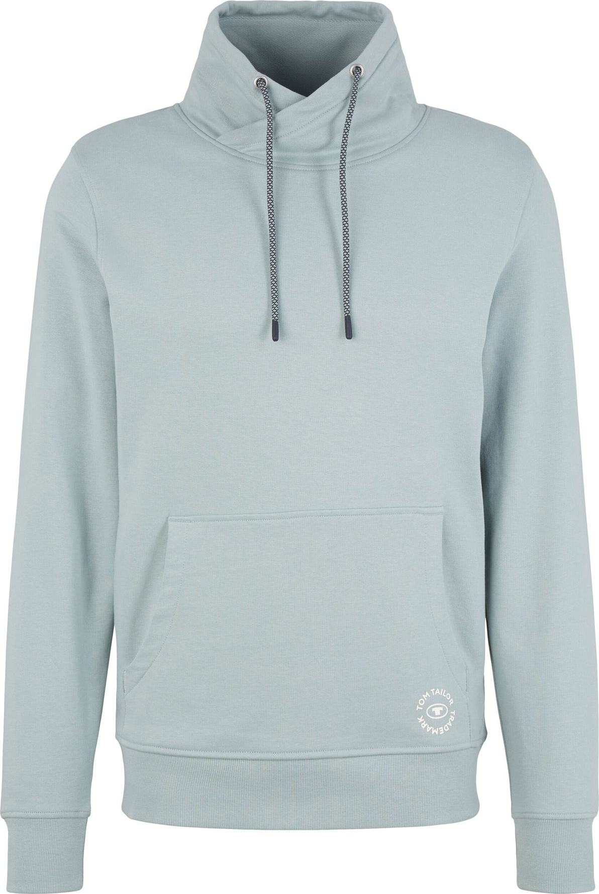 TOM TAILOR Mikina pastelová modrá / bílá