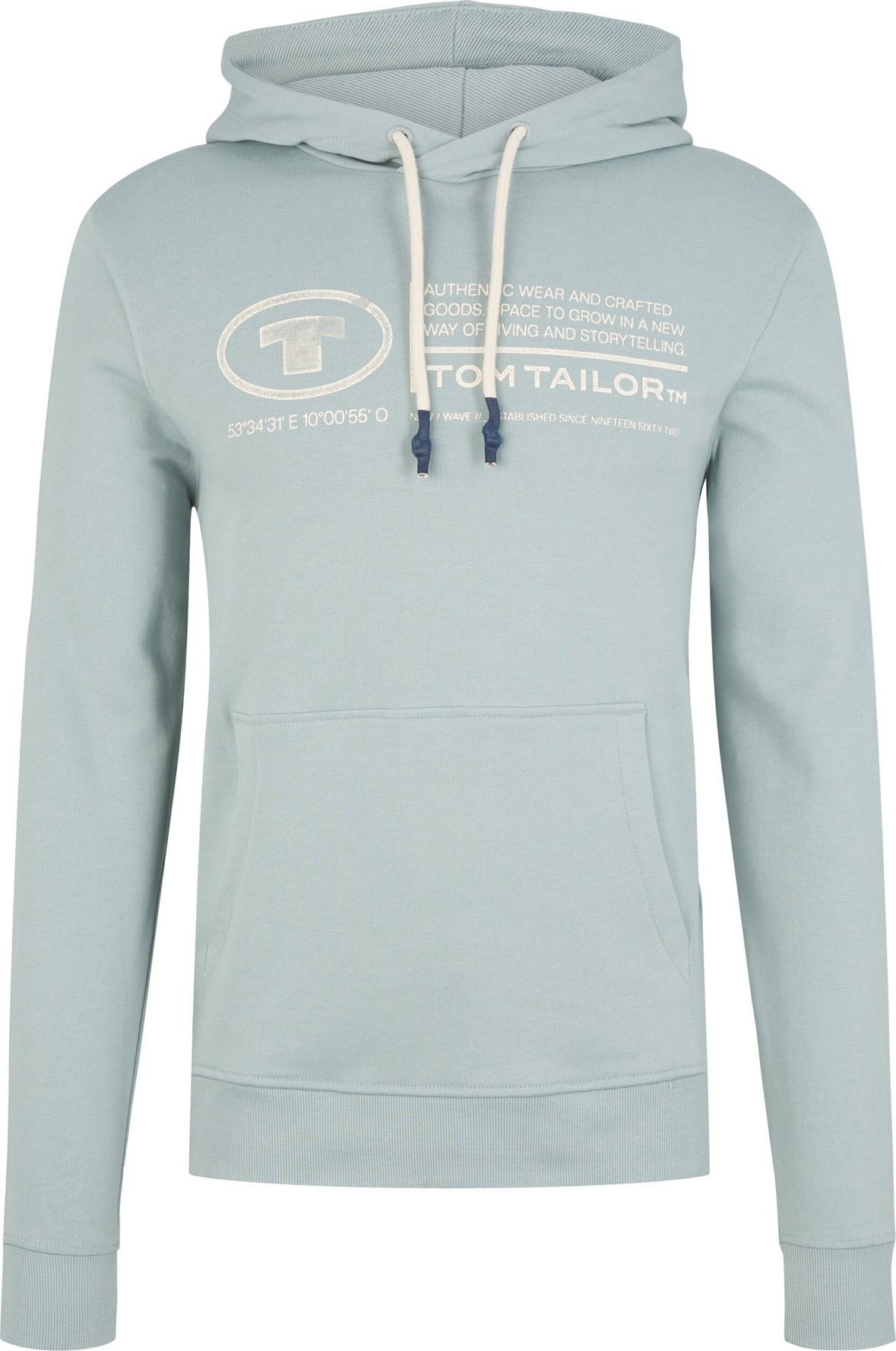 TOM TAILOR Mikina světlemodrá / bílá