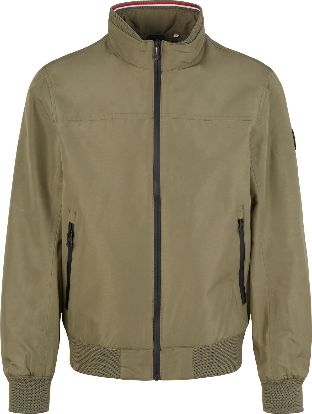 TOM TAILOR Přechodná bunda khaki / černá