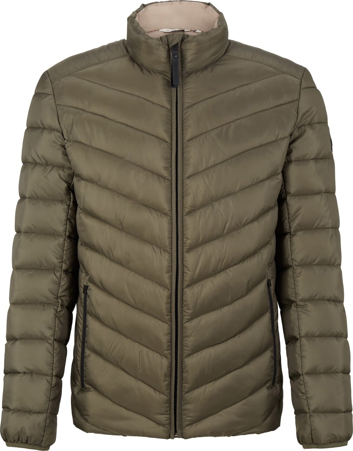 TOM TAILOR Přechodná bunda khaki / černá