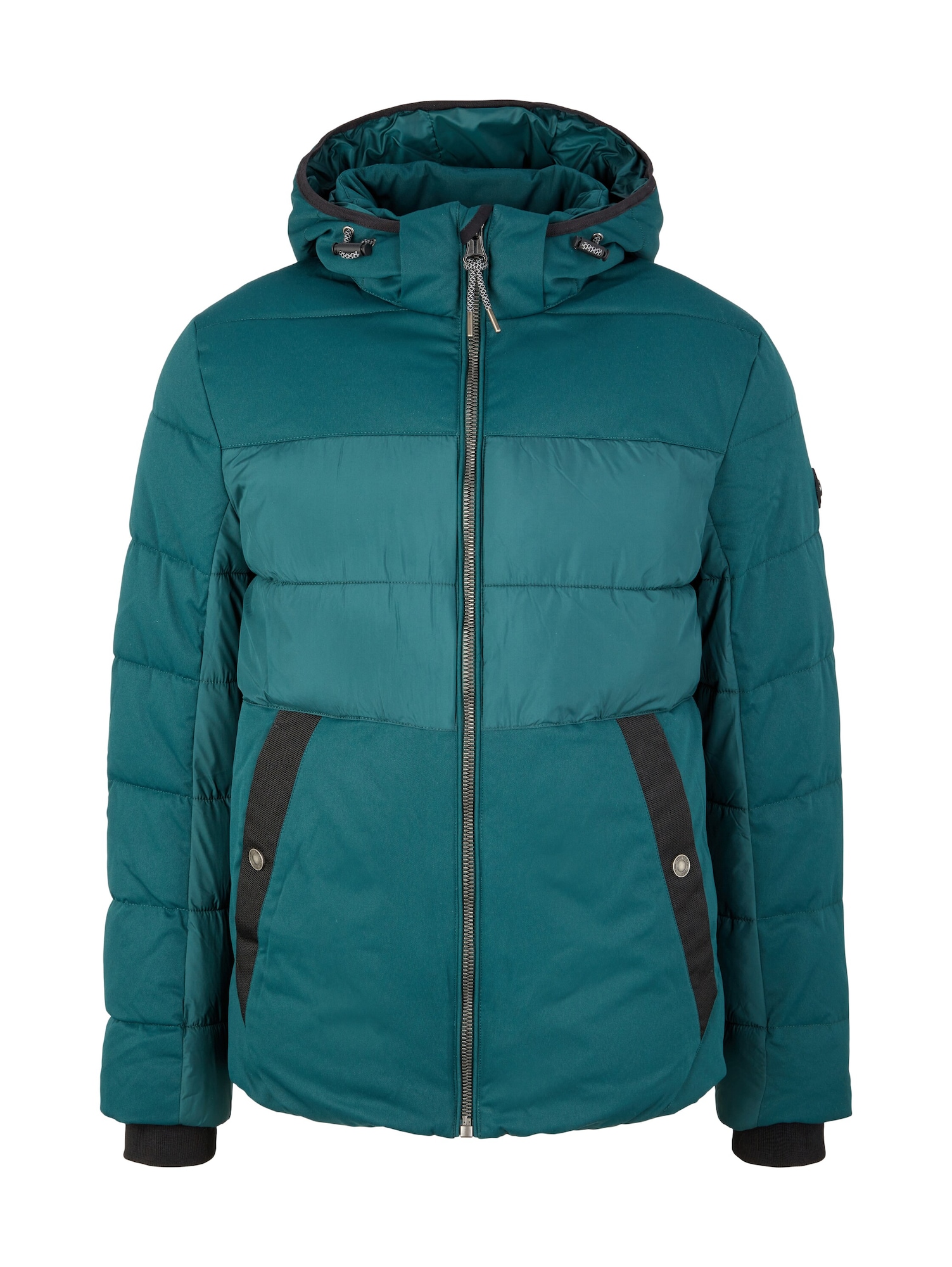 TOM TAILOR Přechodná bunda petrolejová / černá