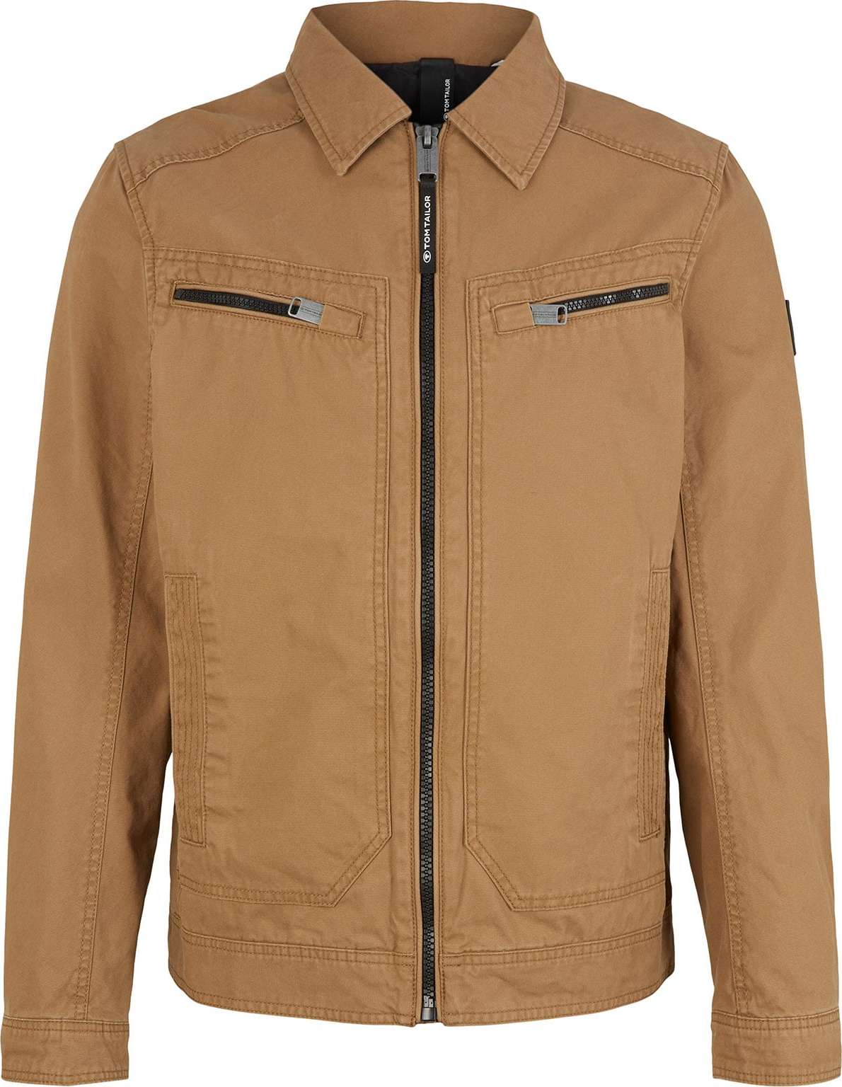 TOM TAILOR Přechodná bunda světle hnědá / černá