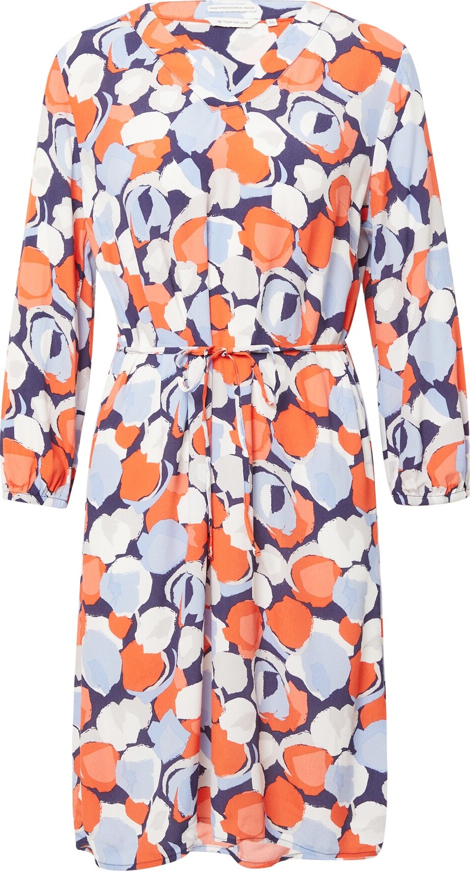 TOM TAILOR Šaty námořnická modř / světlemodrá / oranžová / bílá