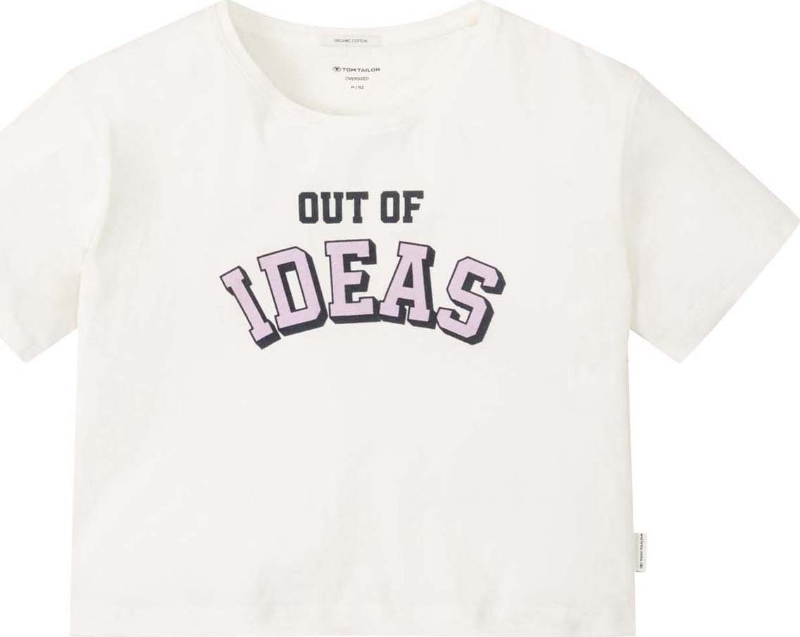 TOM TAILOR Tričko fialová / černá / offwhite