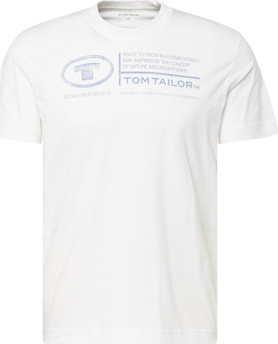 TOM TAILOR Tričko kouřově modrá / bílá