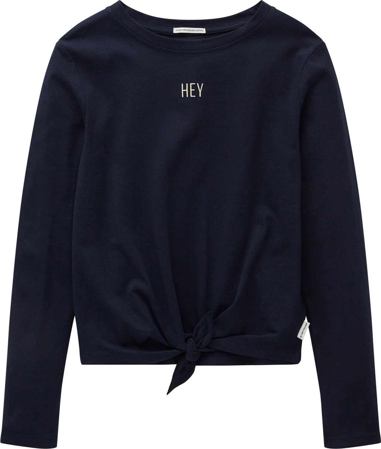 TOM TAILOR Tričko marine modrá / bílá