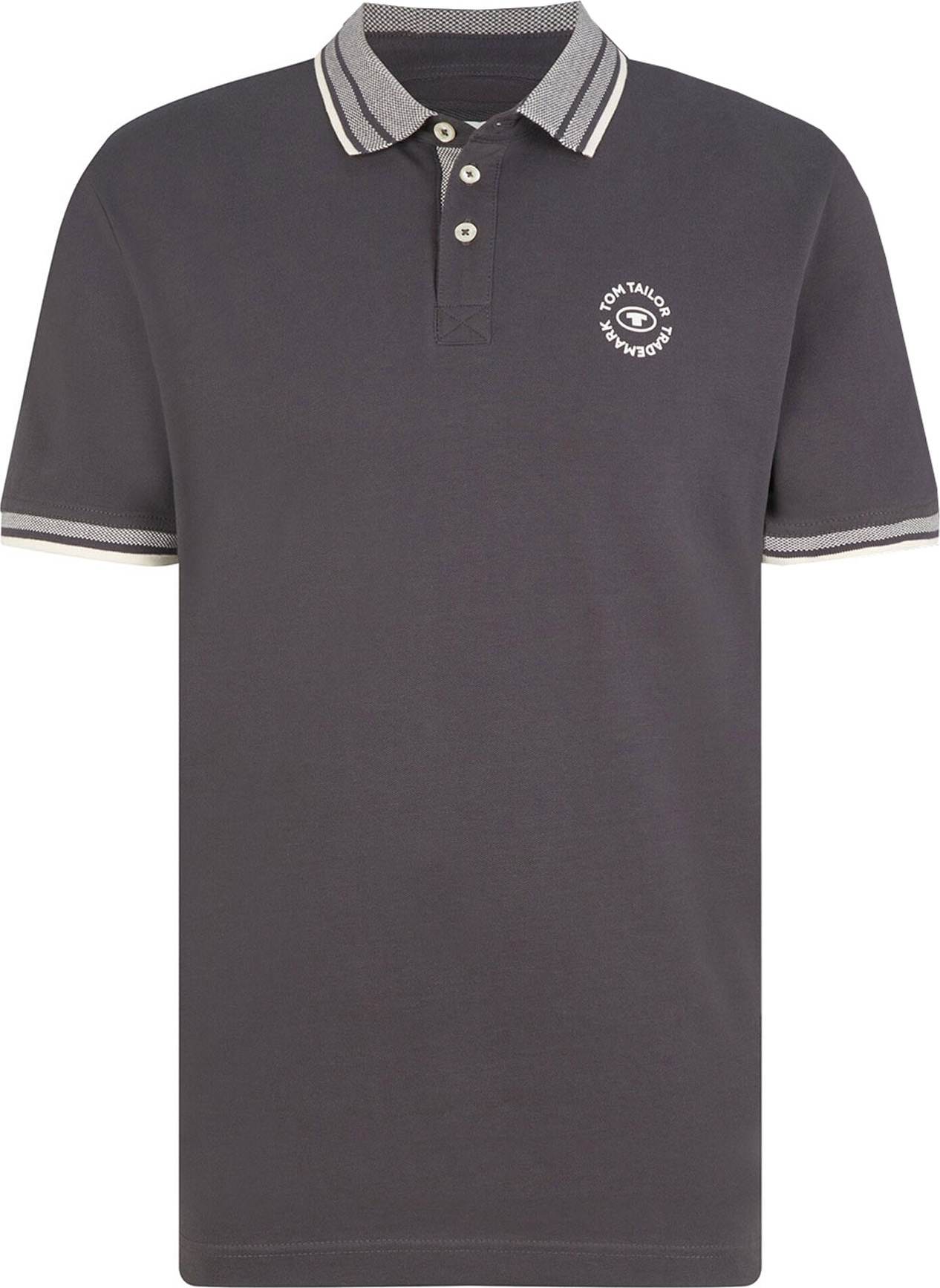 TOM TAILOR Tričko šedá / bílá