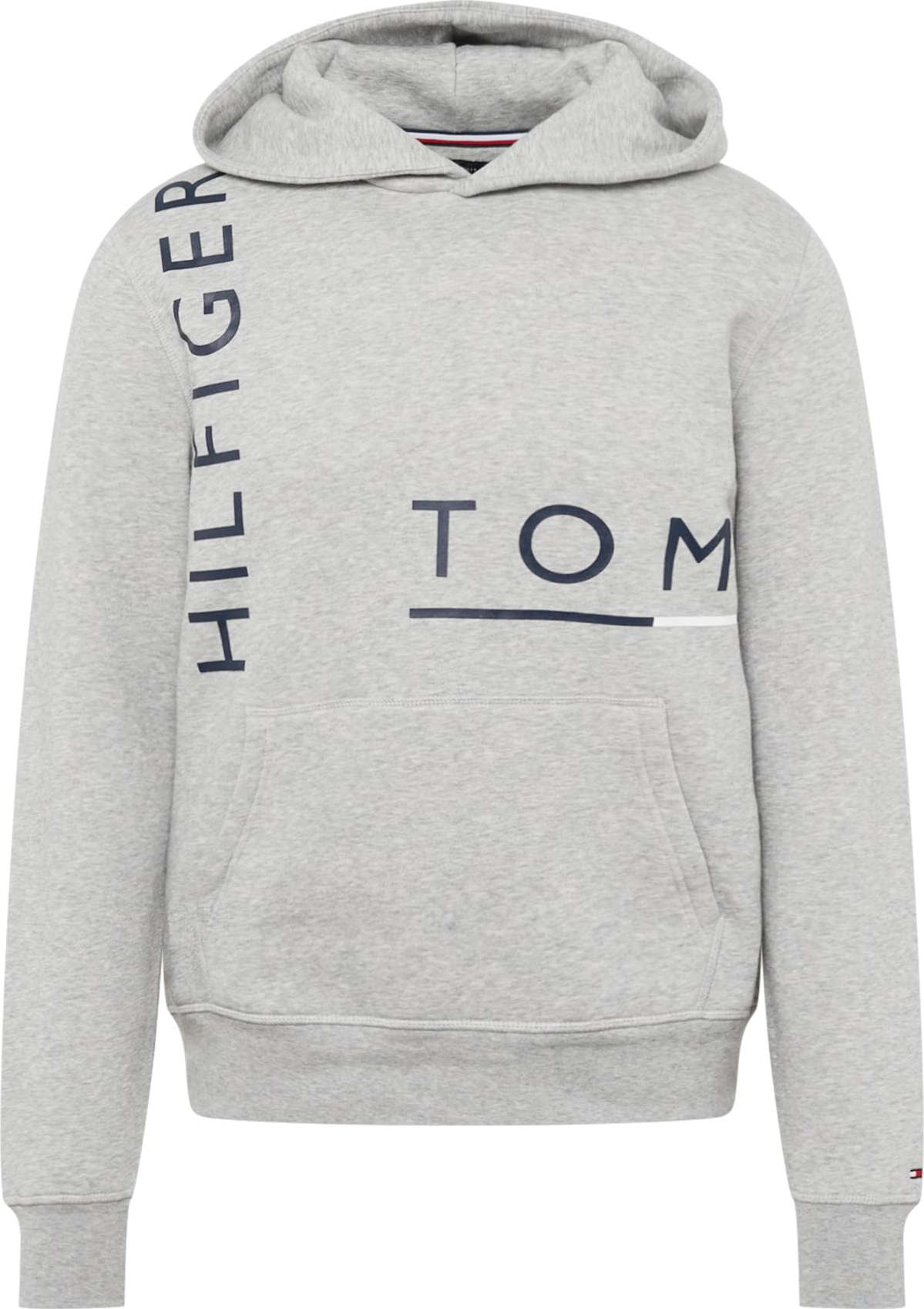 TOMMY HILFIGER Mikina námořnická modř / šedý melír / červená / bílá
