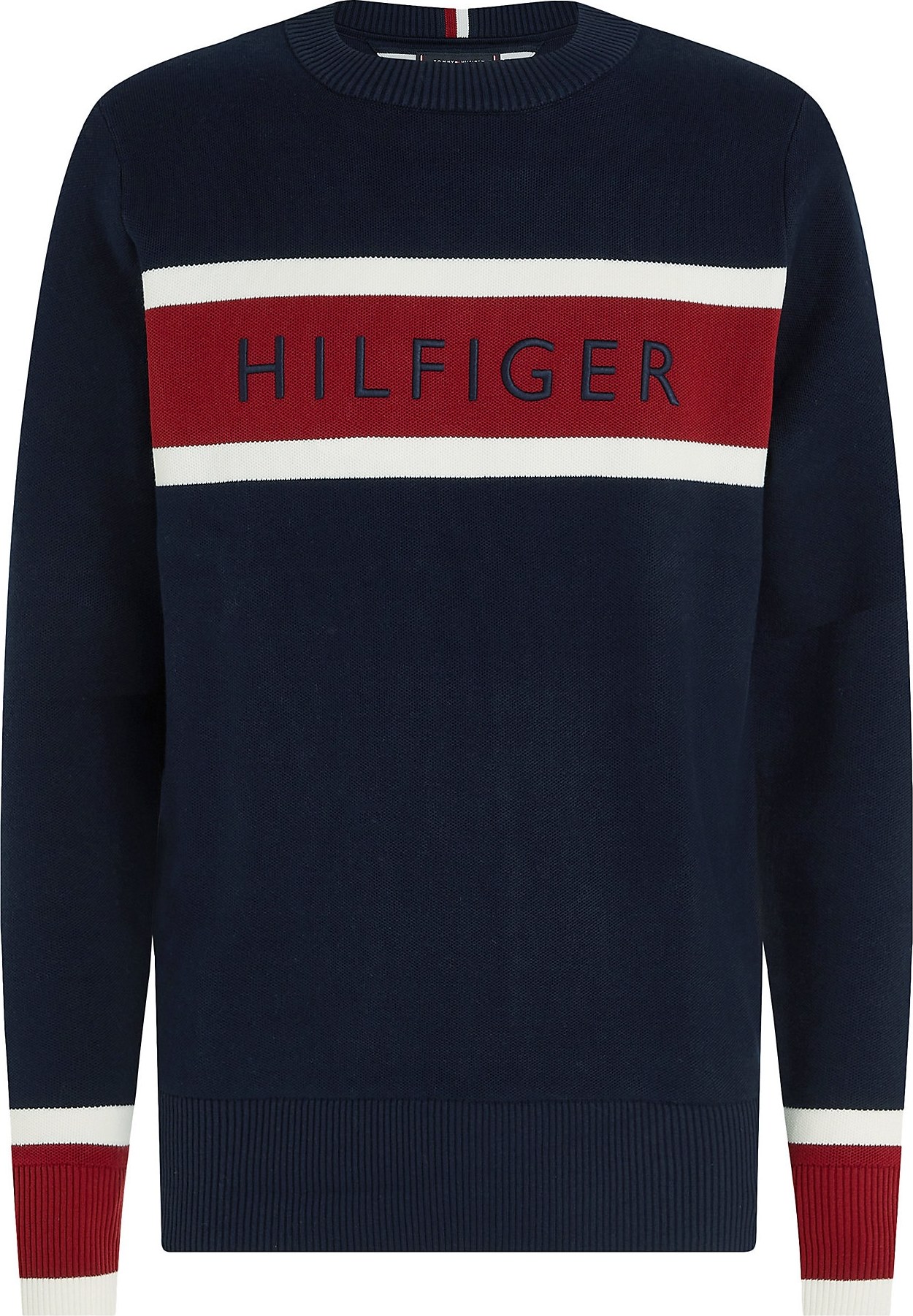 TOMMY HILFIGER Svetr námořnická modř / červená / bílá