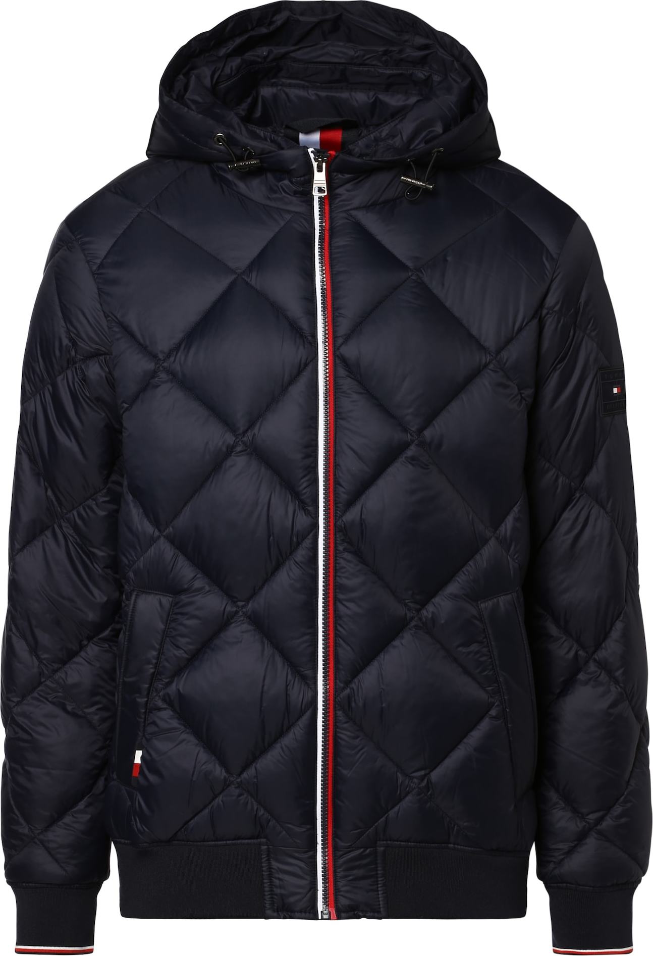 TOMMY HILFIGER Zimní bunda 'Diamond' námořnická modř / červená / bílá