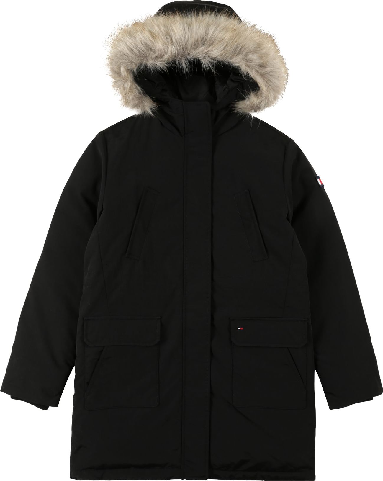 TOMMY HILFIGER Zimní bunda námořnická modř / ohnivá červená / černá / bílá