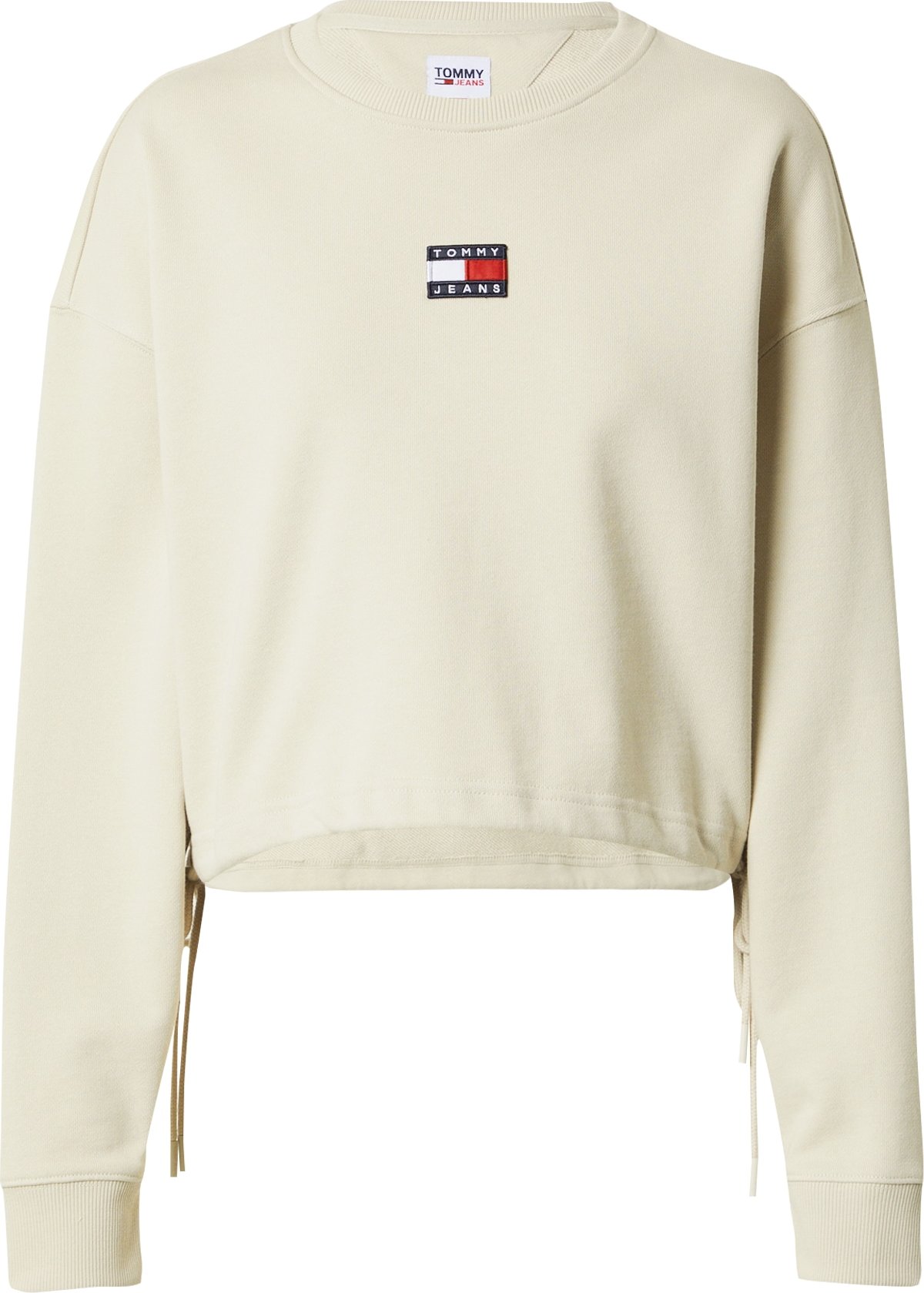 Tommy Jeans Mikina béžová / námořnická modř / červená / bílá