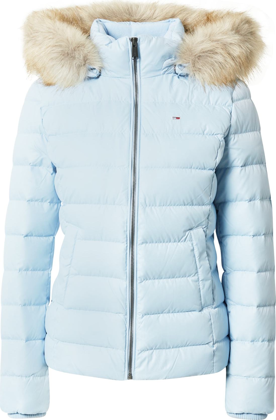 Tommy Jeans Zimní bunda béžový melír / námořnická modř / světlemodrá / ohnivá červená