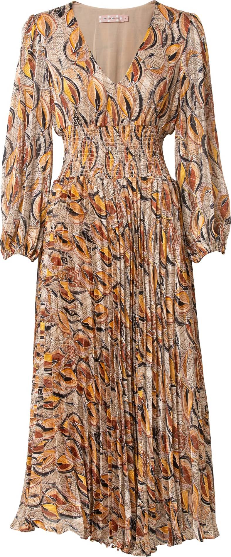 Traffic People Šaty 'Aurora' koňaková / světle hnědá / černá / bílá