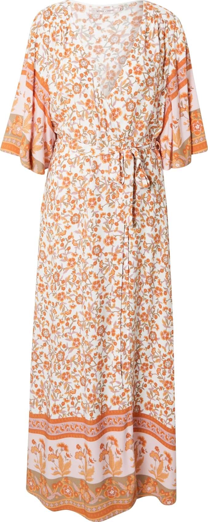 Traffic People Šaty zlatě žlutá / olivová / tmavě oranžová / starorůžová / bílá