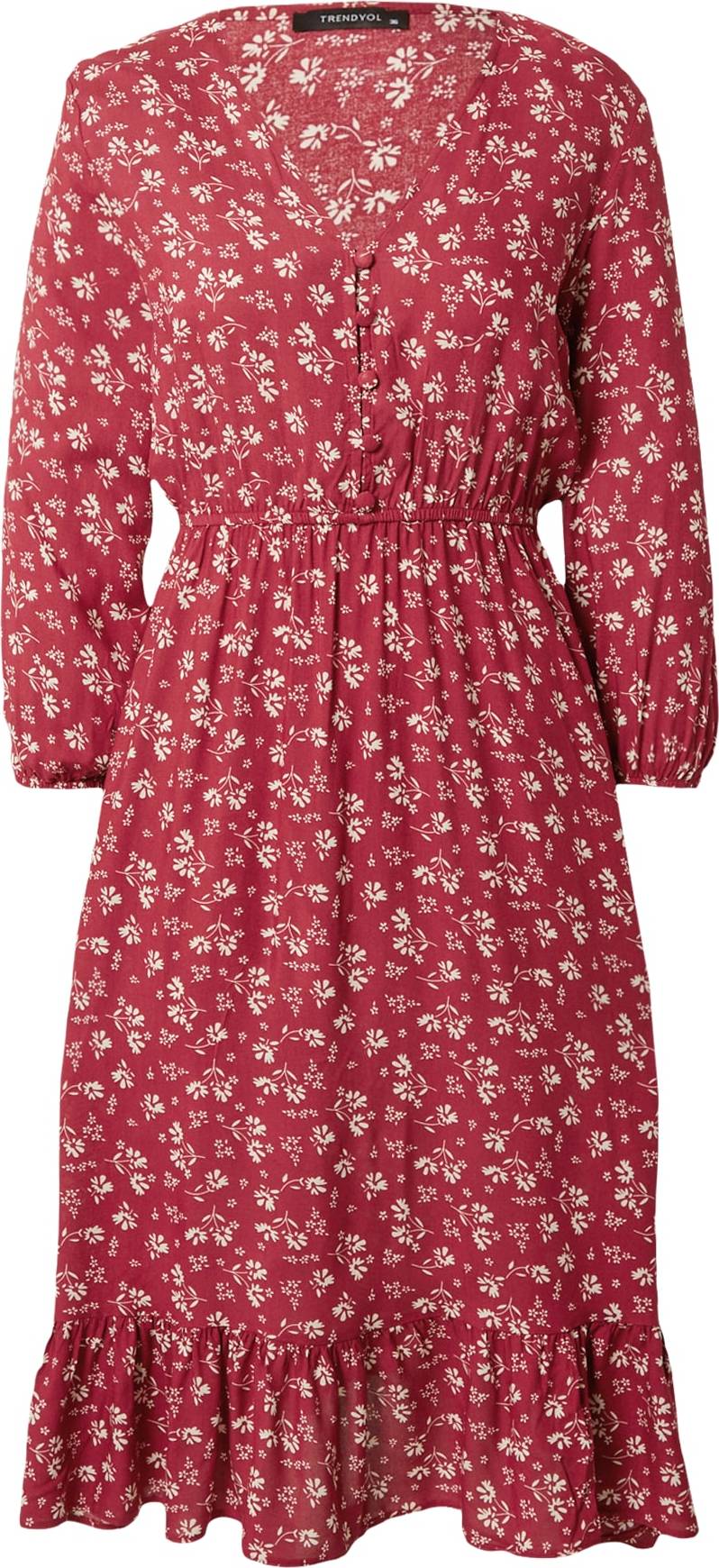 Trendyol Šaty krémová / krvavě červená