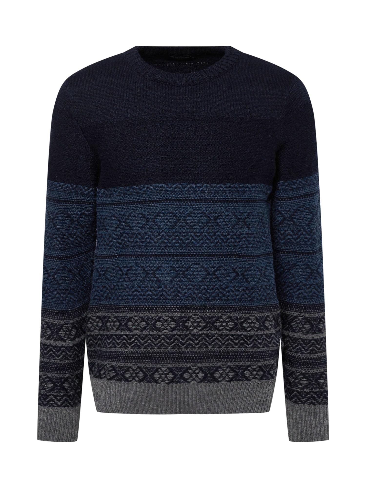 Trendyol Svetr námořnická modř / noční modrá / šedý melír