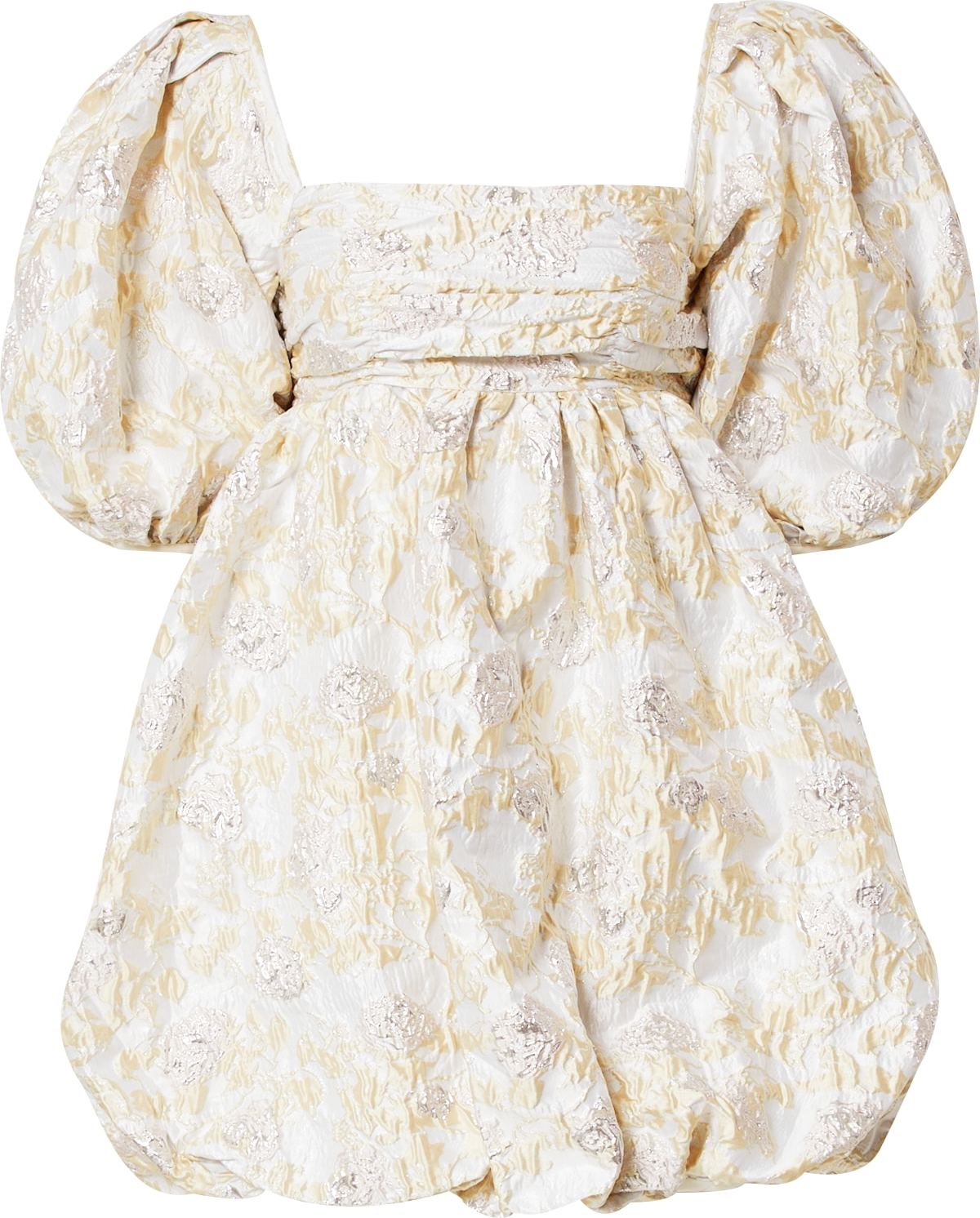 True Decadence Koktejlové šaty krémová / zlatá / stříbrná