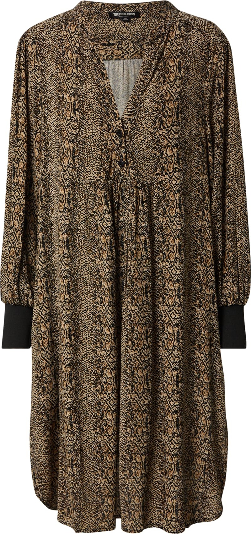 True Religion Šaty béžová / hnědá / černá