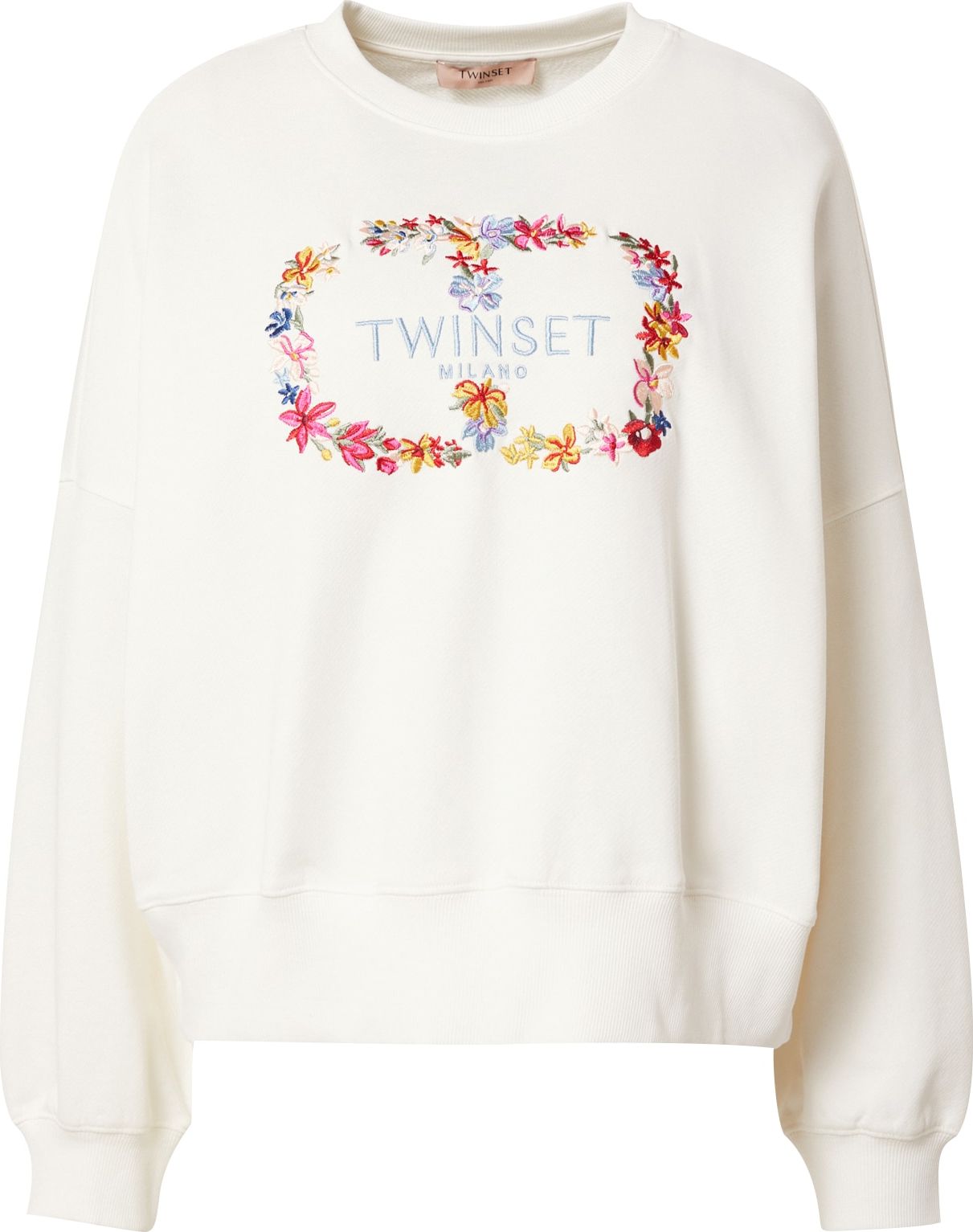 Twinset Mikina 'FELPA' světlemodrá / žlutá / pink / bílá