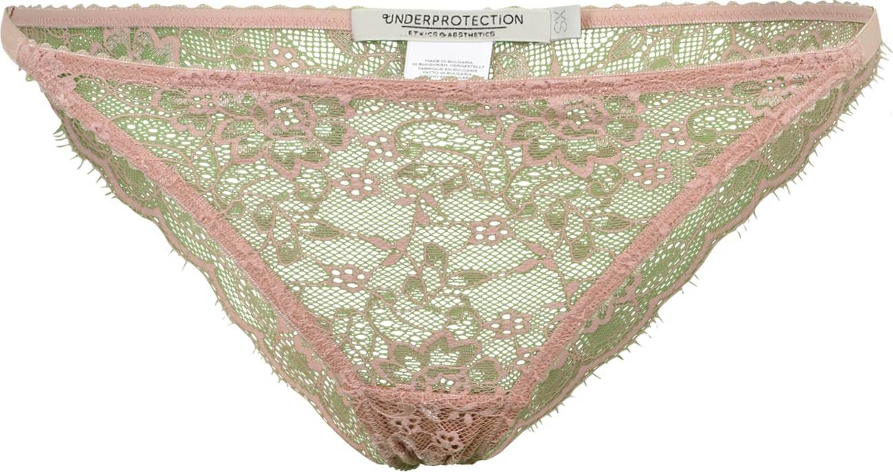 Underprotection Kalhotky 'AMY' světle zelená / starorůžová