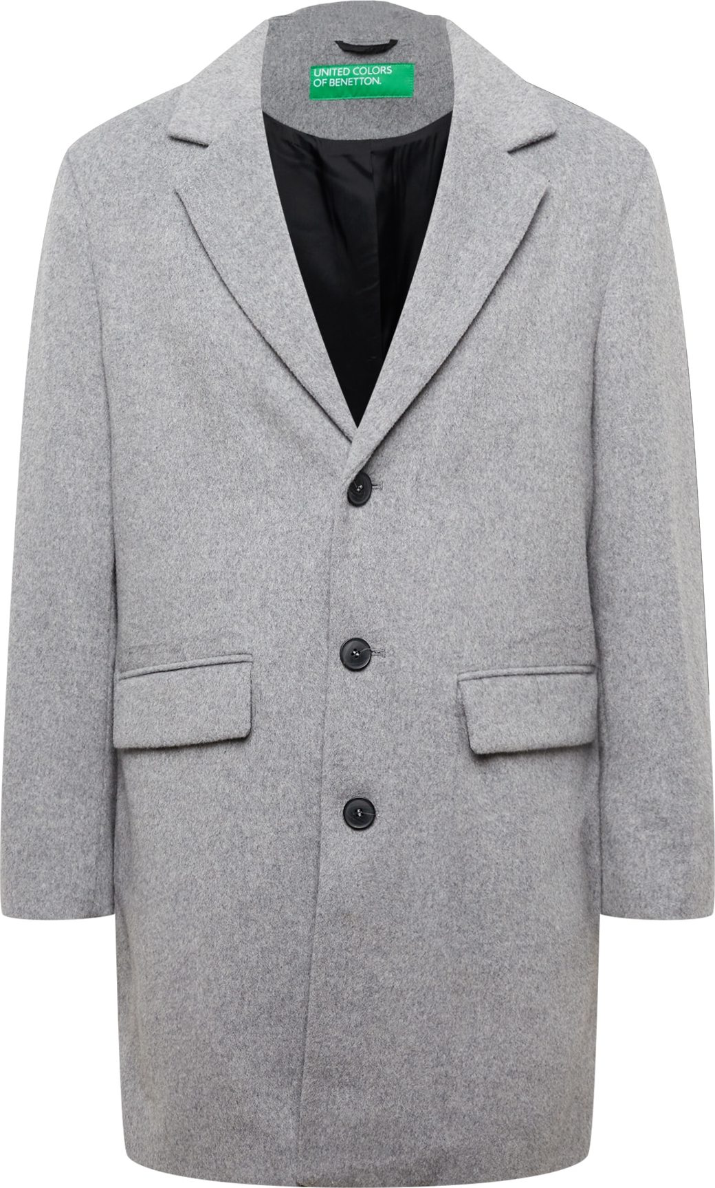 UNITED COLORS OF BENETTON Přechodný kabát šedý melír