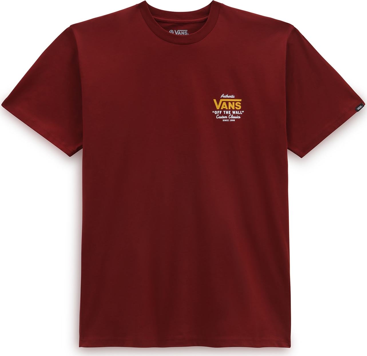 VANS Tričko žlutá / burgundská červeň / bílá