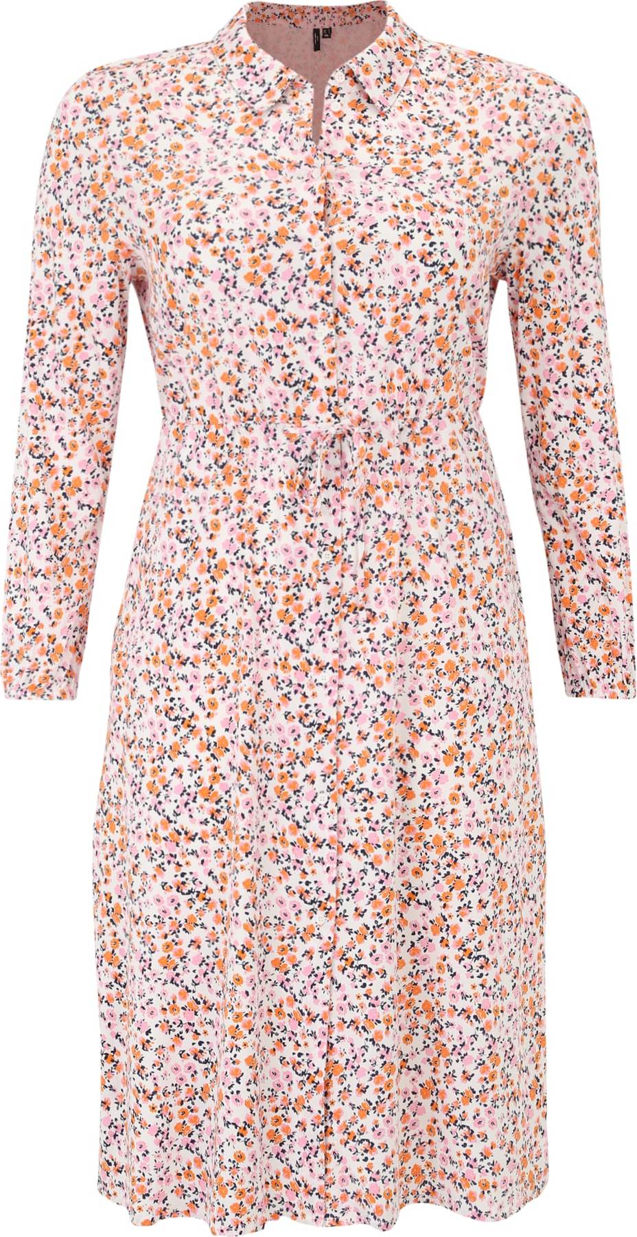 Vero Moda Curve Košilové šaty 'ARYA' noční modrá / oranžová / světle růžová / bílá