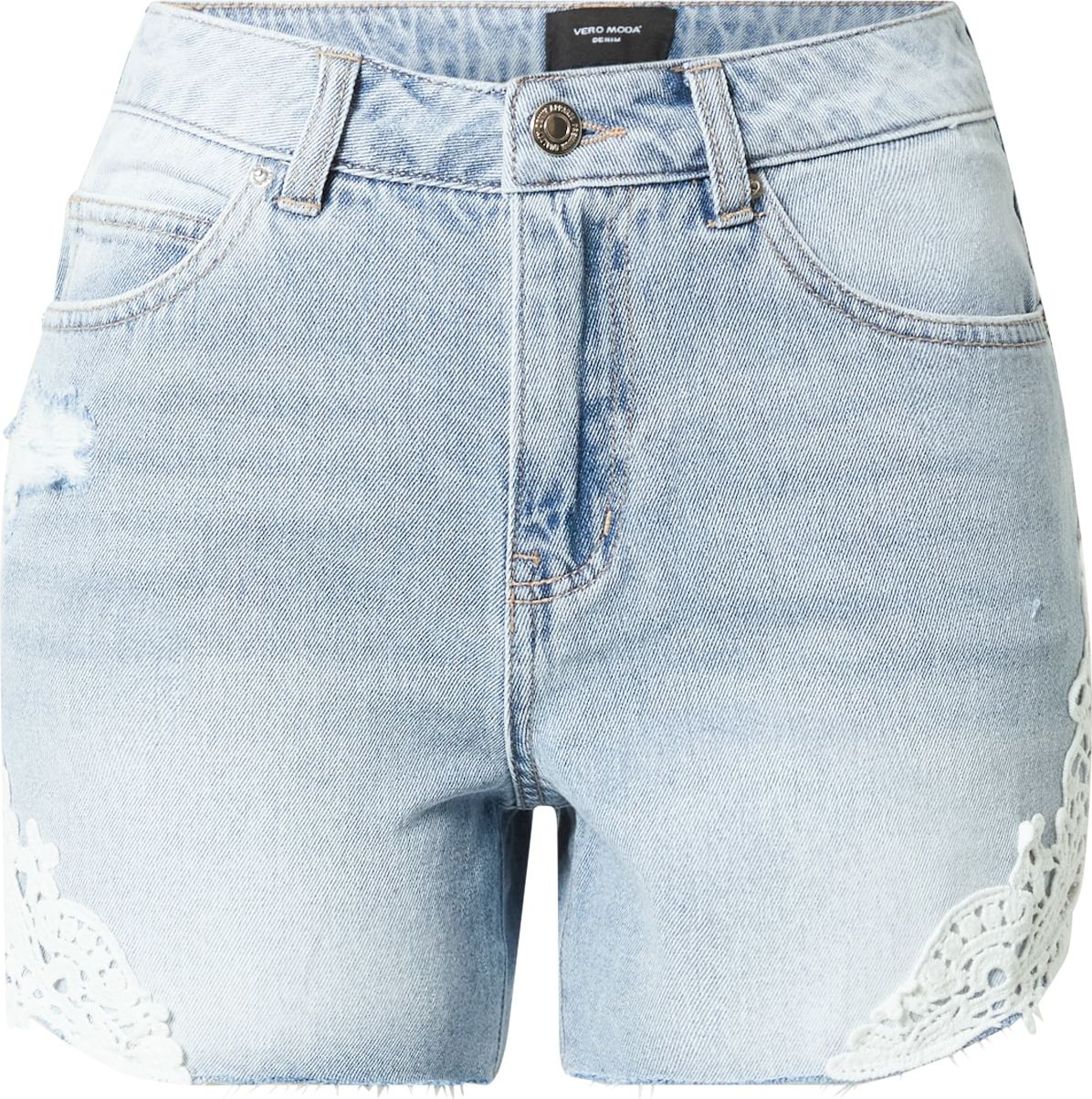 VERO MODA Džíny světlemodrá / bílá