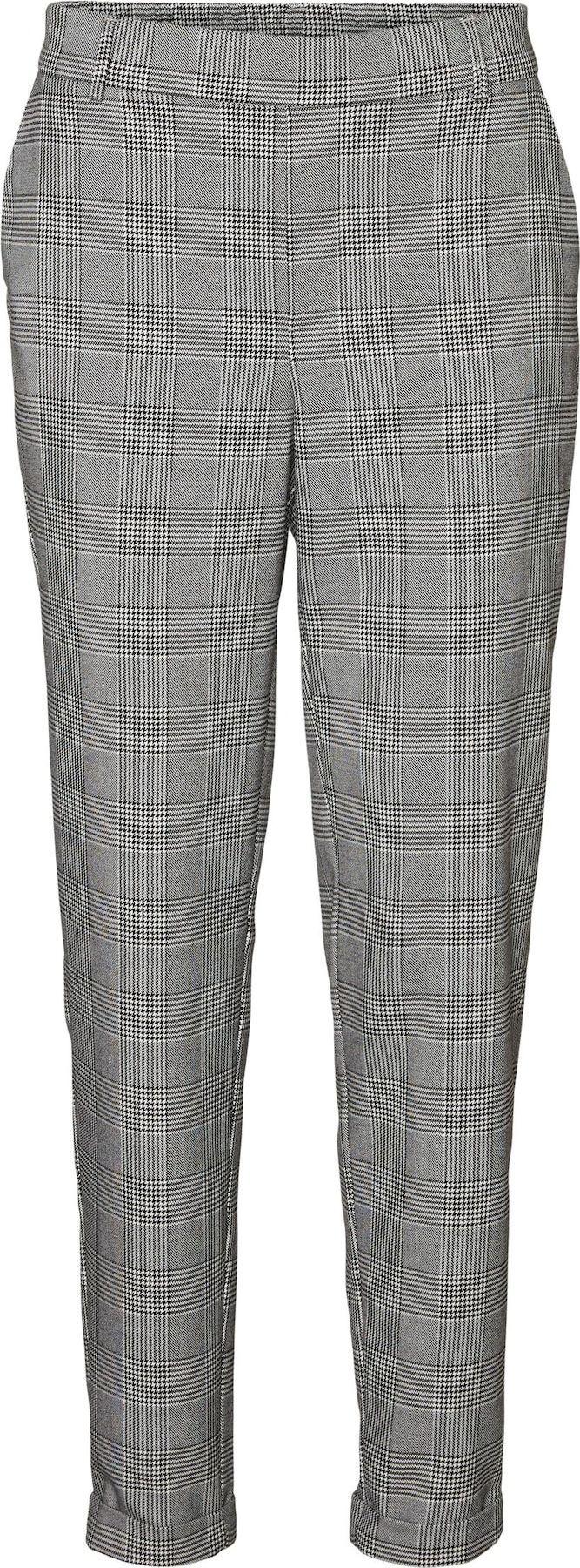 VERO MODA Kalhoty 'Maya' šedá / antracitová / bílá