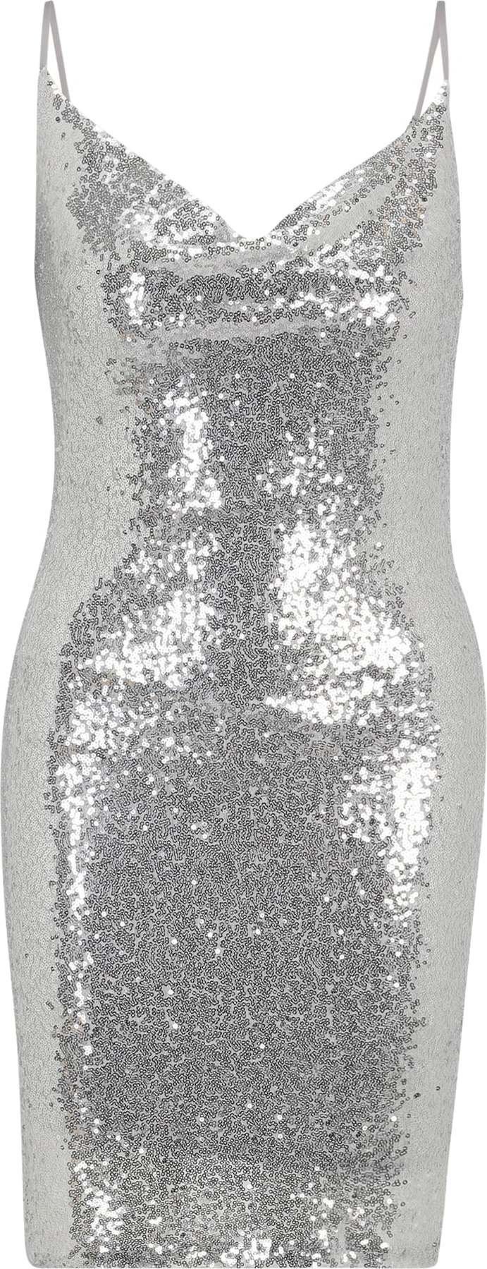 Vero Moda Petite Koktejlové šaty 'Kaje' stříbrná