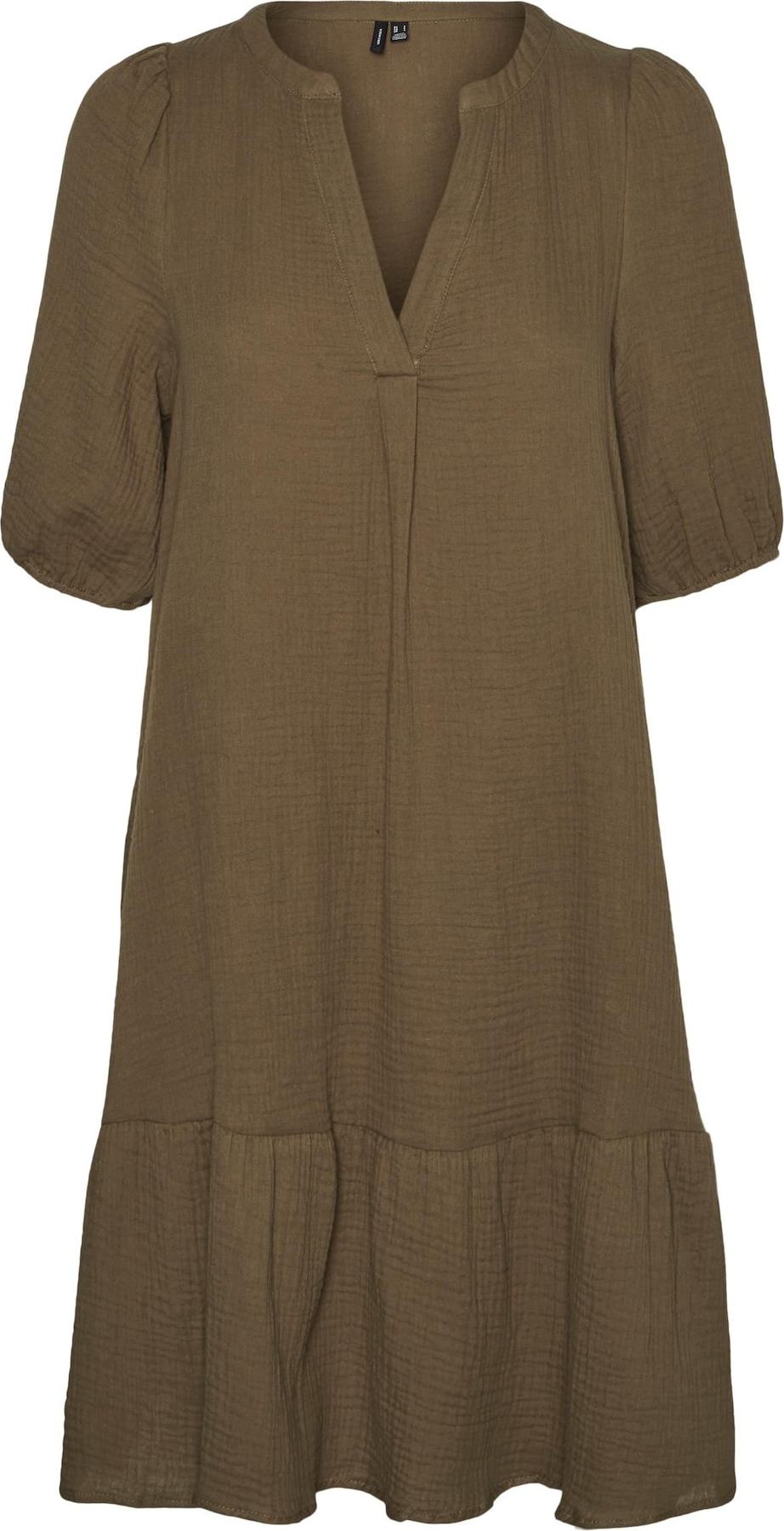 VERO MODA Košilové šaty 'Natali' khaki