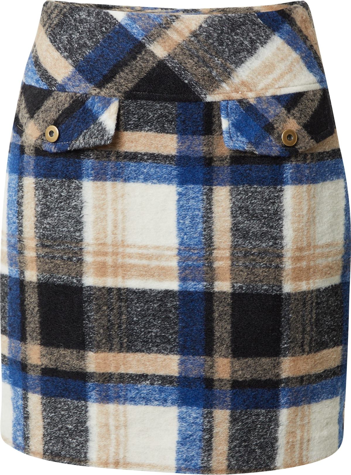 VERO MODA Sukně 'ANNE' krémová / tmavě modrá / světle hnědá / černá