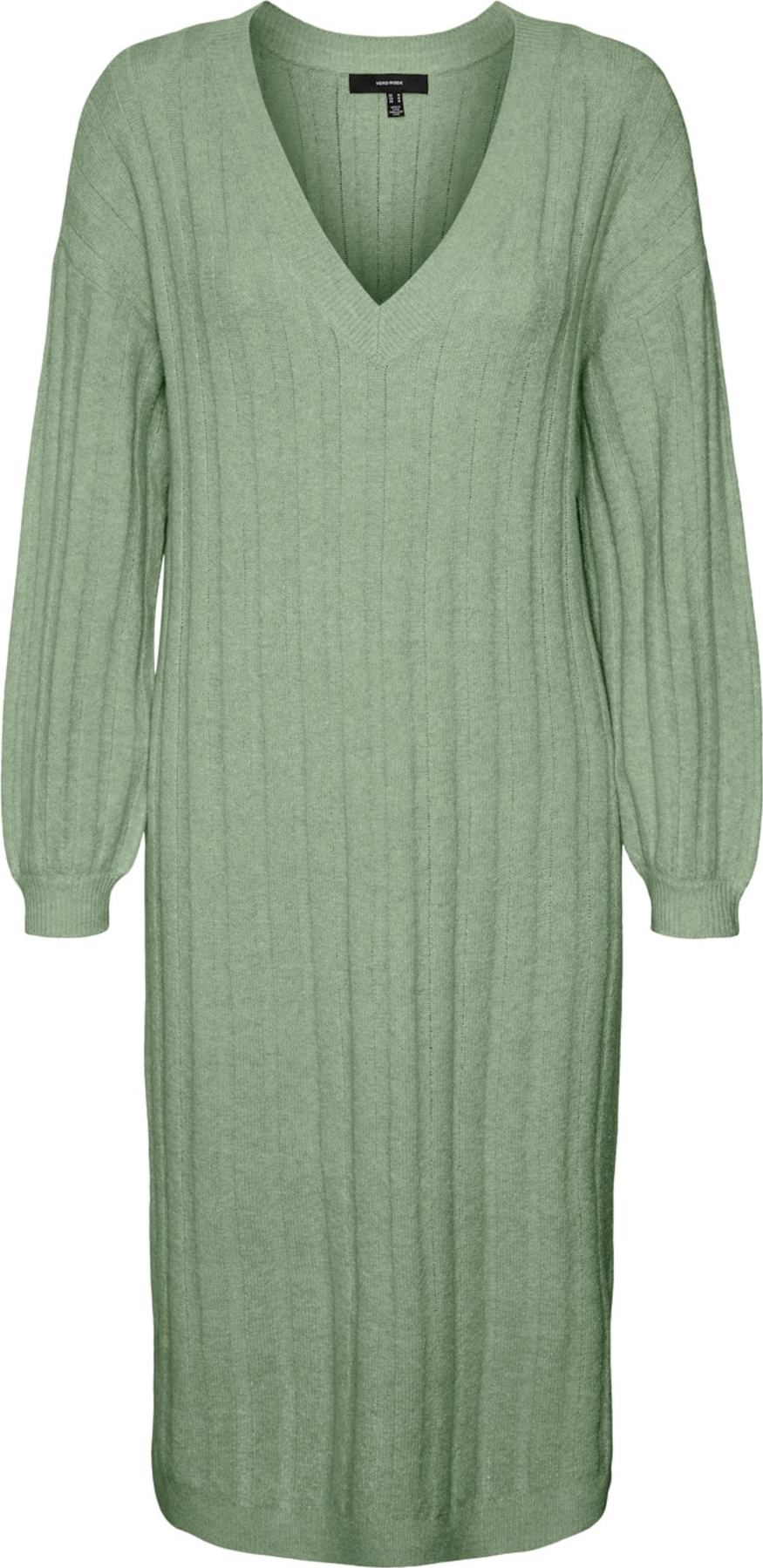 VERO MODA Úpletové šaty 'DOFFY' zelená